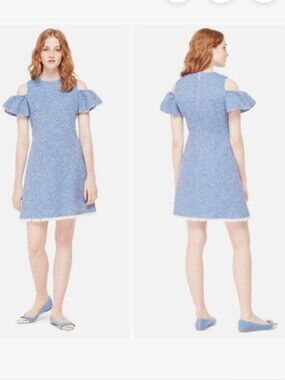 Kate Spade Tweed Cold-Shoulder Dress
